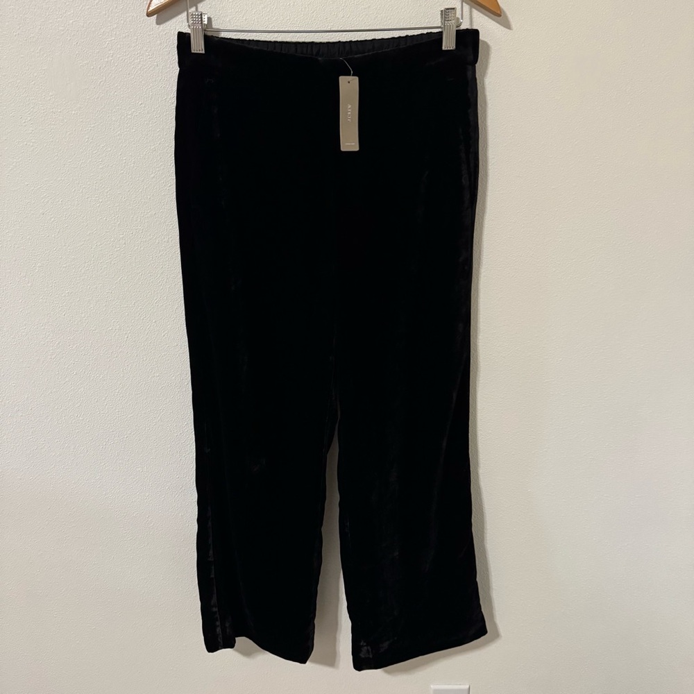 J. Crew Peyton Velvet Pull On Ankle Dressy Pants Black Evening Career NWT-8 - Picture 2 of 9
